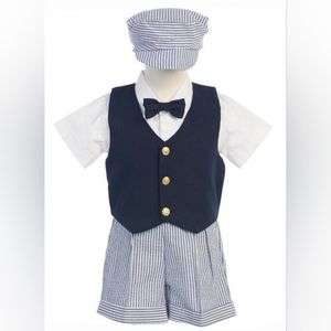 Lito Striped Seersucker Vest Set, Size 2T (NWT!)